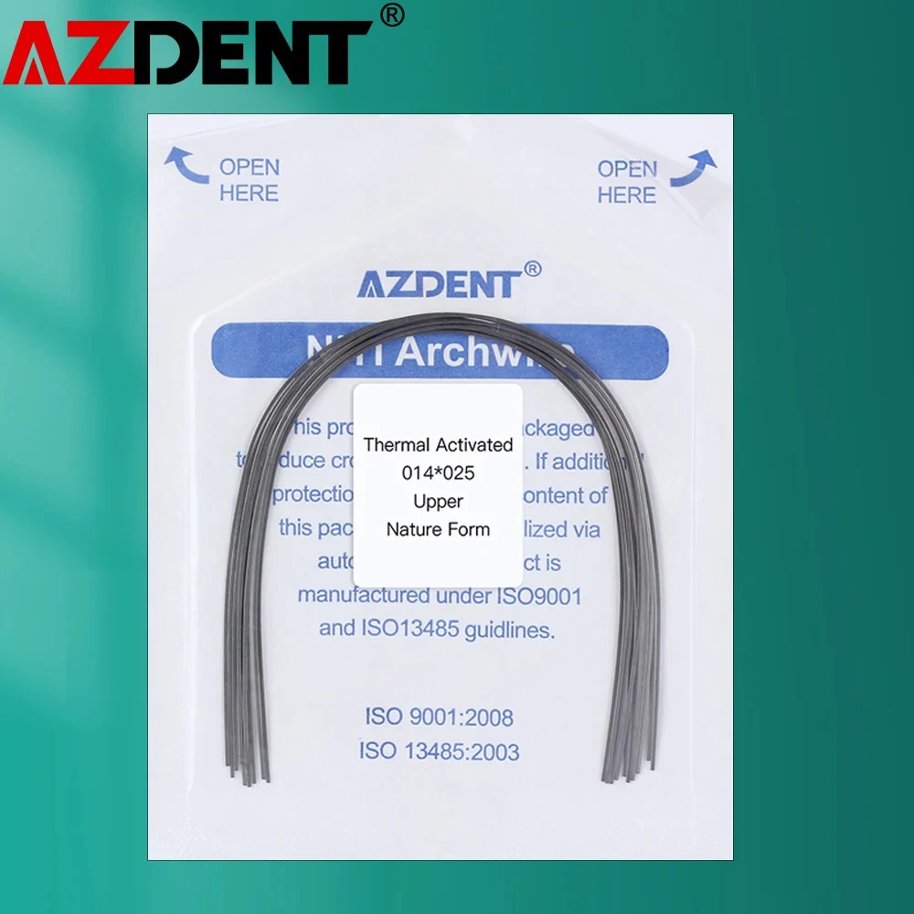 AZDENT 10 шт./упаковка, Стоматологические Ортодонтические нити-термоактивированные прямоугольные своды из проволоки естественной формы