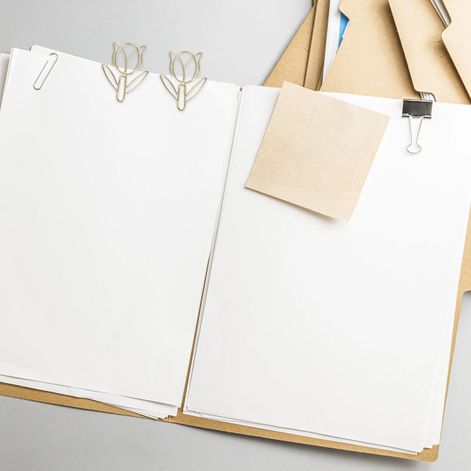 40Pcs Tulip Paper Clips Flower Shaped Paperclips Cute Creative Office School Planner Clips File Organization Cute Paperclips