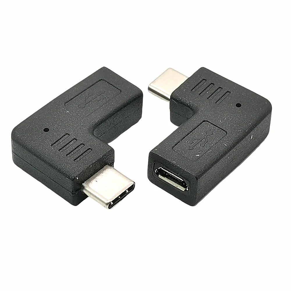 Micro USB To Type C Adapter V8 To USB C Right Angle 480Mbps Fast Data Charging Connector 90 Degree Adapter For phones Android