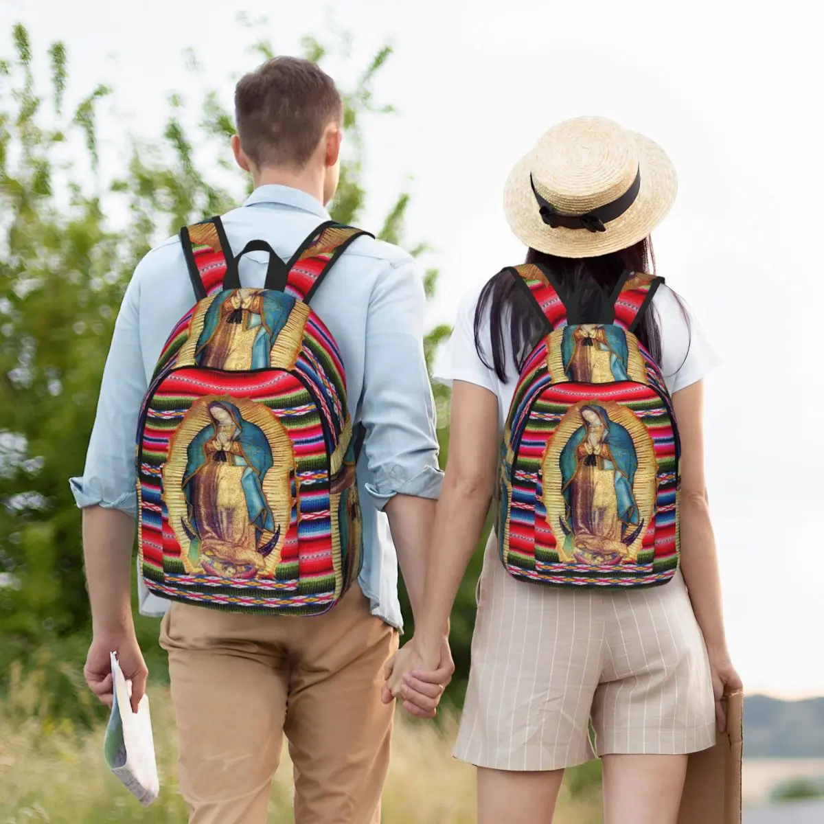 Mochila escolar católica de la Virgen María de Guadalupe, Virgen María Zarape, mochila escolar para estudiantes, mochila para libros, bolsos de hombro