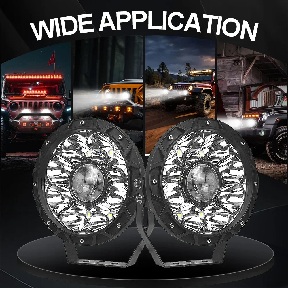 12v 24v Car High Bridges Search Light Spotlight LED Bulbs for Long Range 4x4 Driving Led Off Road Flood Beams Car Truck ATV SUV