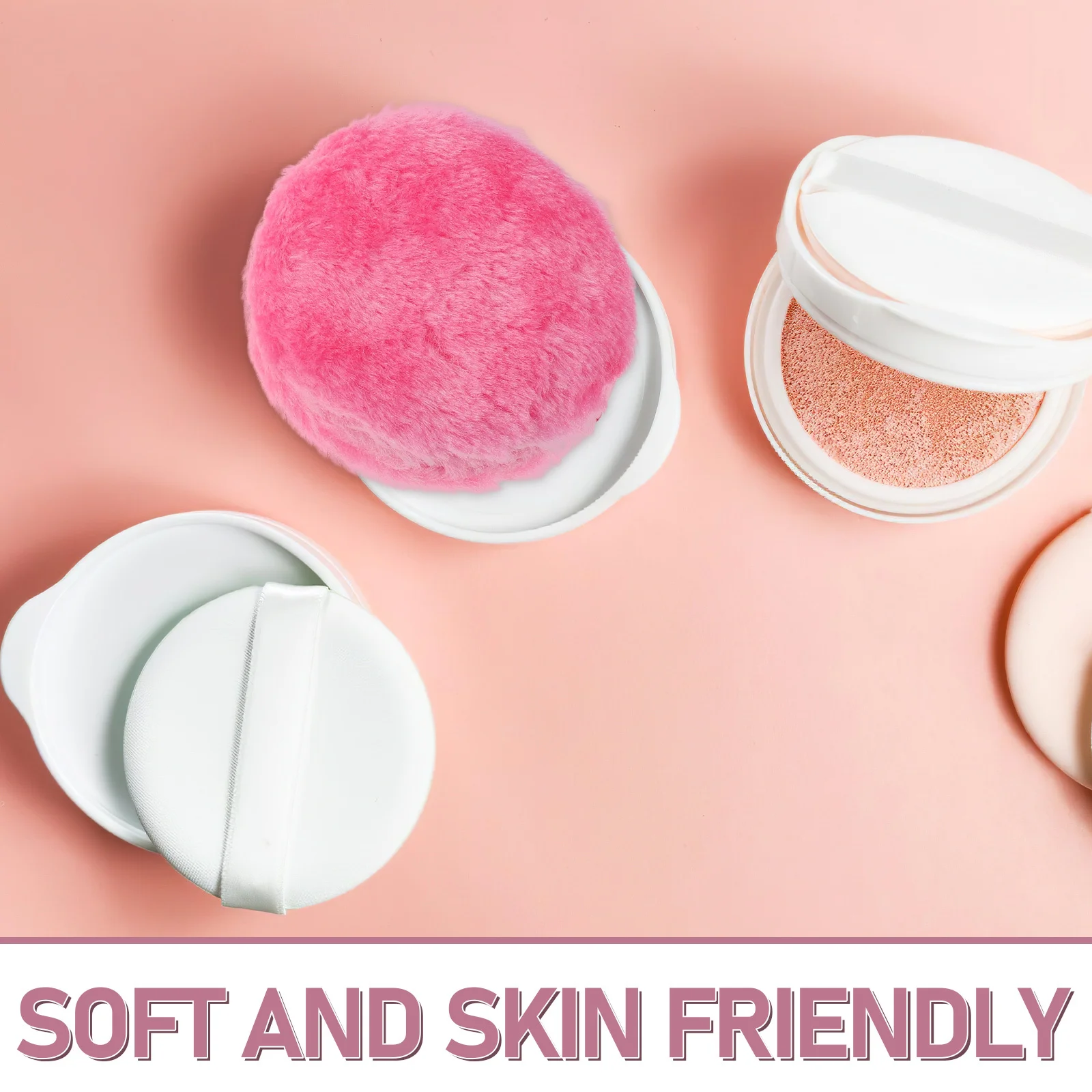 5Pcs Long Hair Loose Powder Puff Soft Makeup Applicator for Face Setting Foundation Talcum Blusher Powder Puff