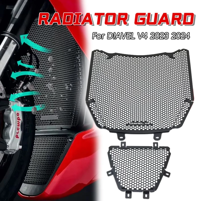 For DIAVEL V4 2023 2024 Motorcycle Radiator Guard Grille Cover Protector Protective Grill For Diavel v4 2023-2024