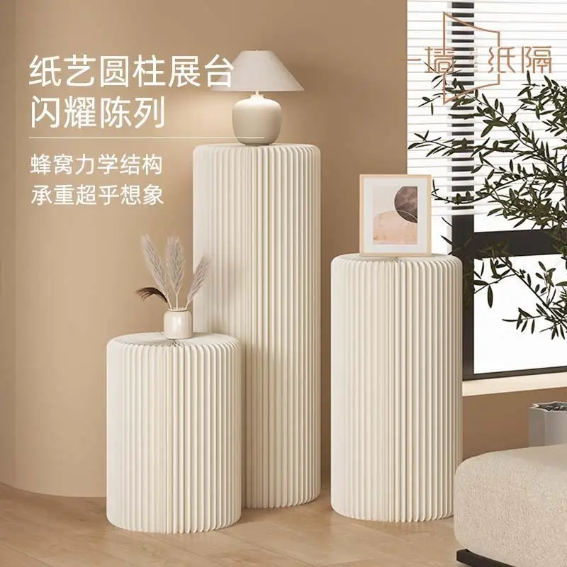 Cylinder booth Wedding dessert Nakajima display Typhoon piano Roman column display rack Foldable floor-to-ceiling running water