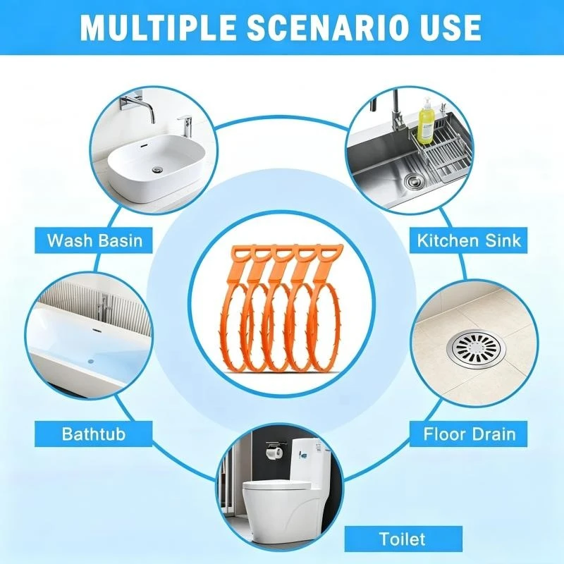1/10PCS Drain Sewer Dredging Tool Flexible Drain Snake Remover Sink Shower Bathtub Hair Removal Bathroom Cleaning Accessories - view 5