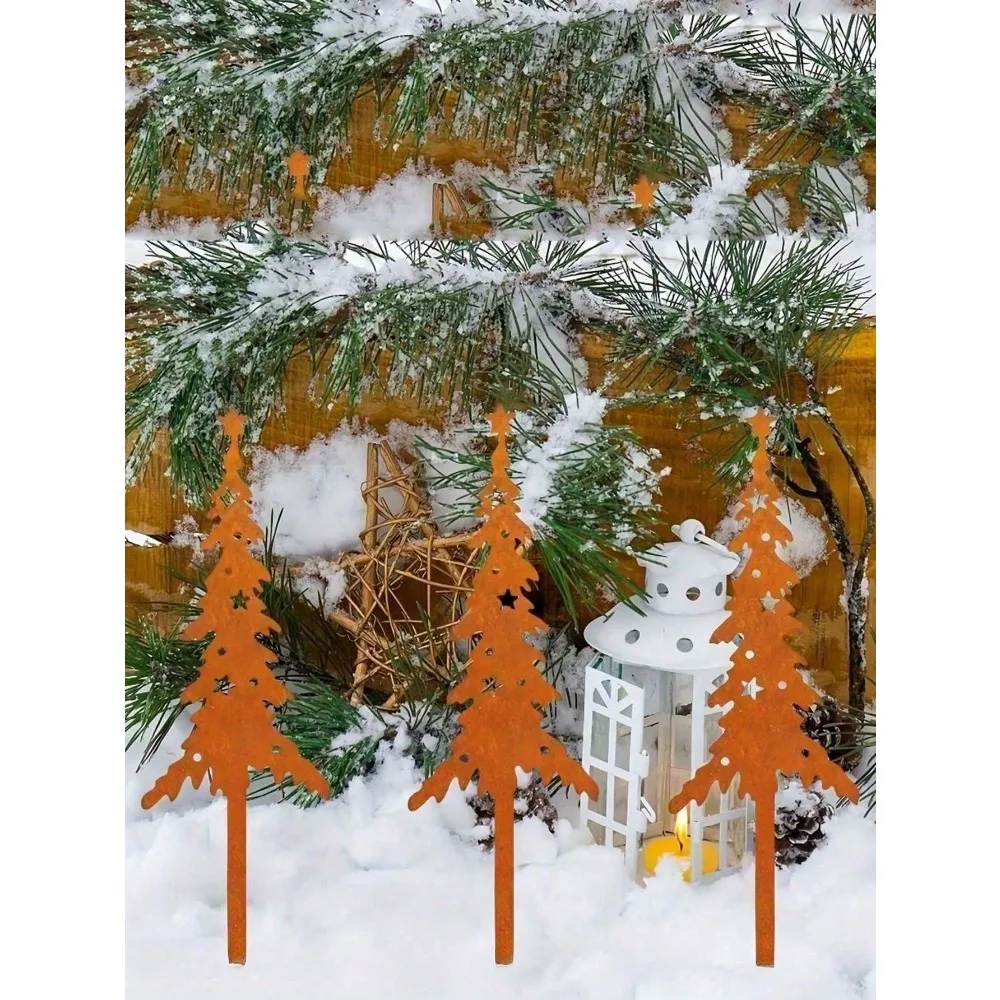 Estacas de jardín Vintage para decoración al aire libre, picos de césped de Metal rústico, resistentes a la intemperie, fácil instalación, regalo para amantes del jardín