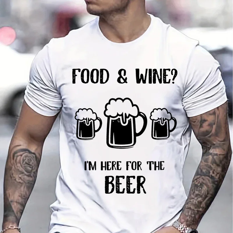 Camisetas con estampado de I'm Here for The Beer para hombre, ropa esencial, regalos para amantes de la cerveza, diseño de celebración de cerveza, regalo para hombres