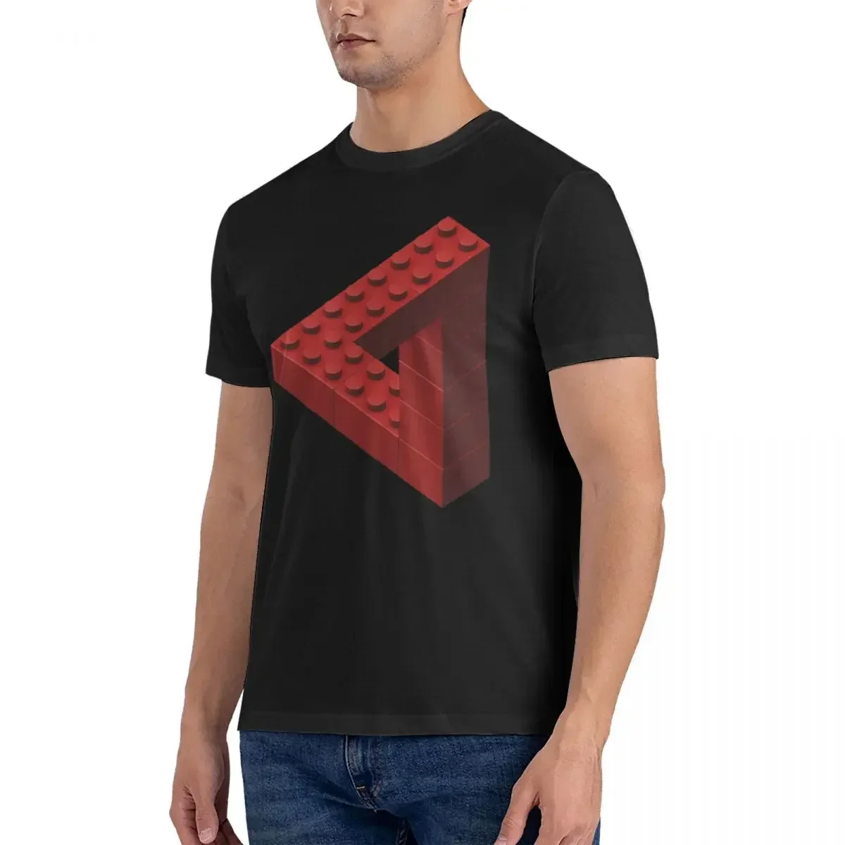 100% Cotton Escher Toy Bricks - Red T-shirt Male Fashion Oversized T Shirt Men Round Neck Summer Shirts Tops S-6XL