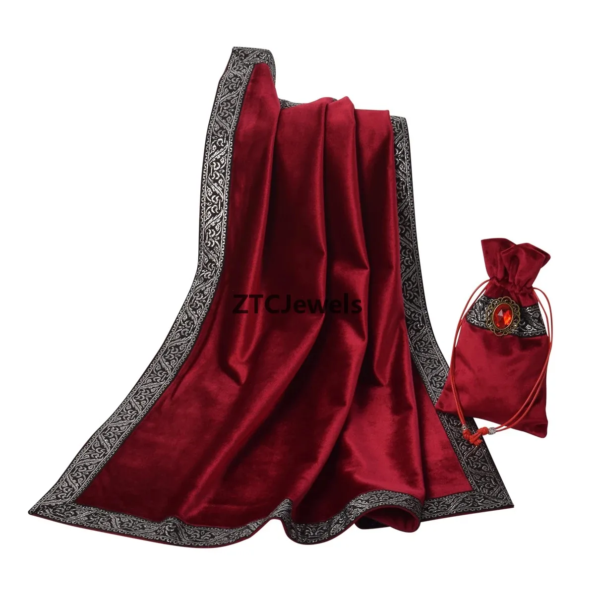 Velvet Tarot Tablecloth with Bag Wicca Divination Altar Cloth Cosplay Fortune Telling Board Game Accessories - view 6