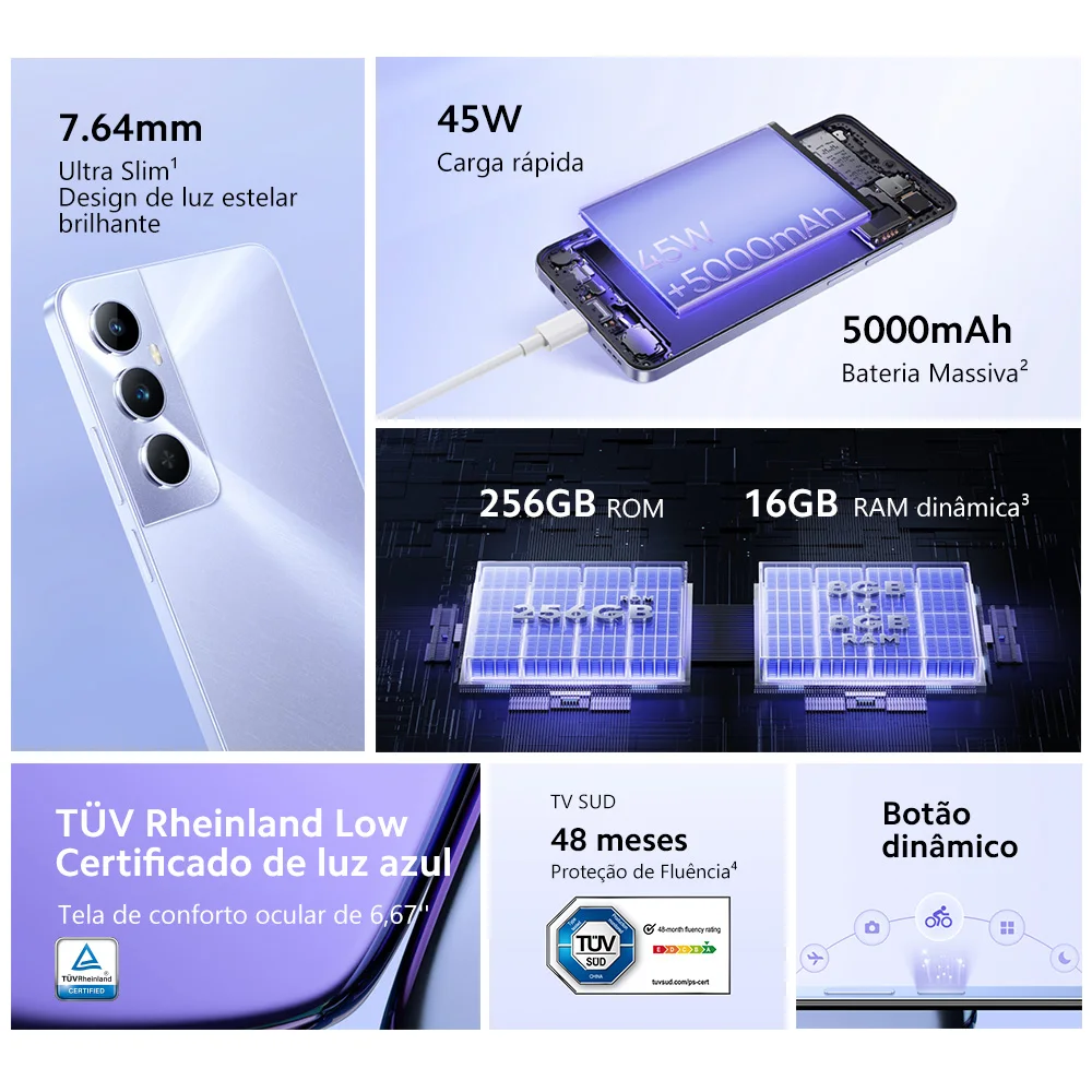 الإصدار العالمي للهاتف الذكي Realme C65 بسعة 8 جيجابايت + 256 جيجابايت