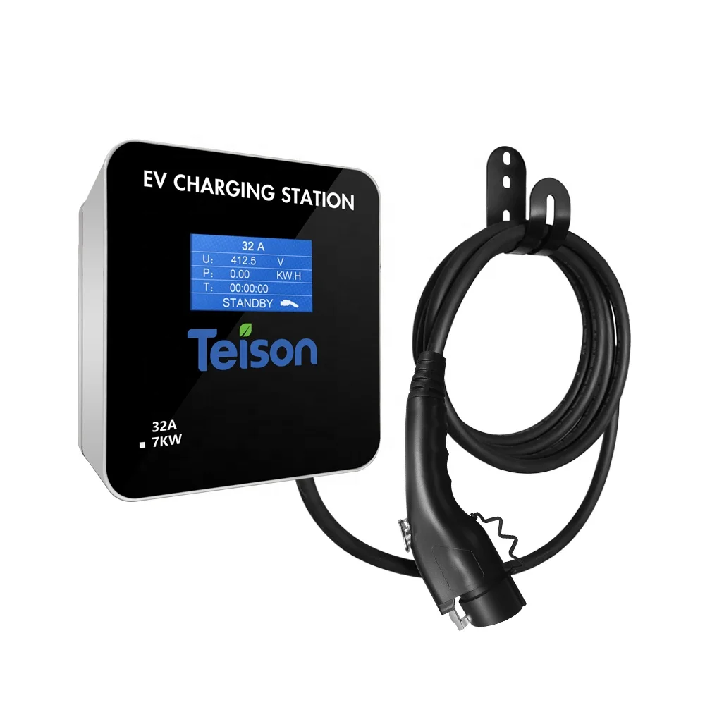 Teison 32a monofásico 7.4kw wallbox casa ev carregador tipo 1 para carros elétricos