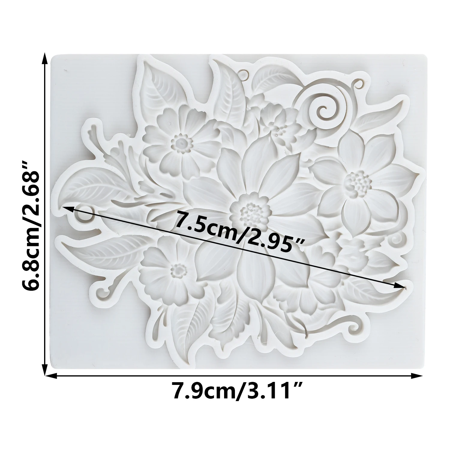 Baroque Style Silicone Molds Relief Flower Fondant Cake Decorating Tools Cupcake Topper Candy Craft Gum Paste Polymer Clay