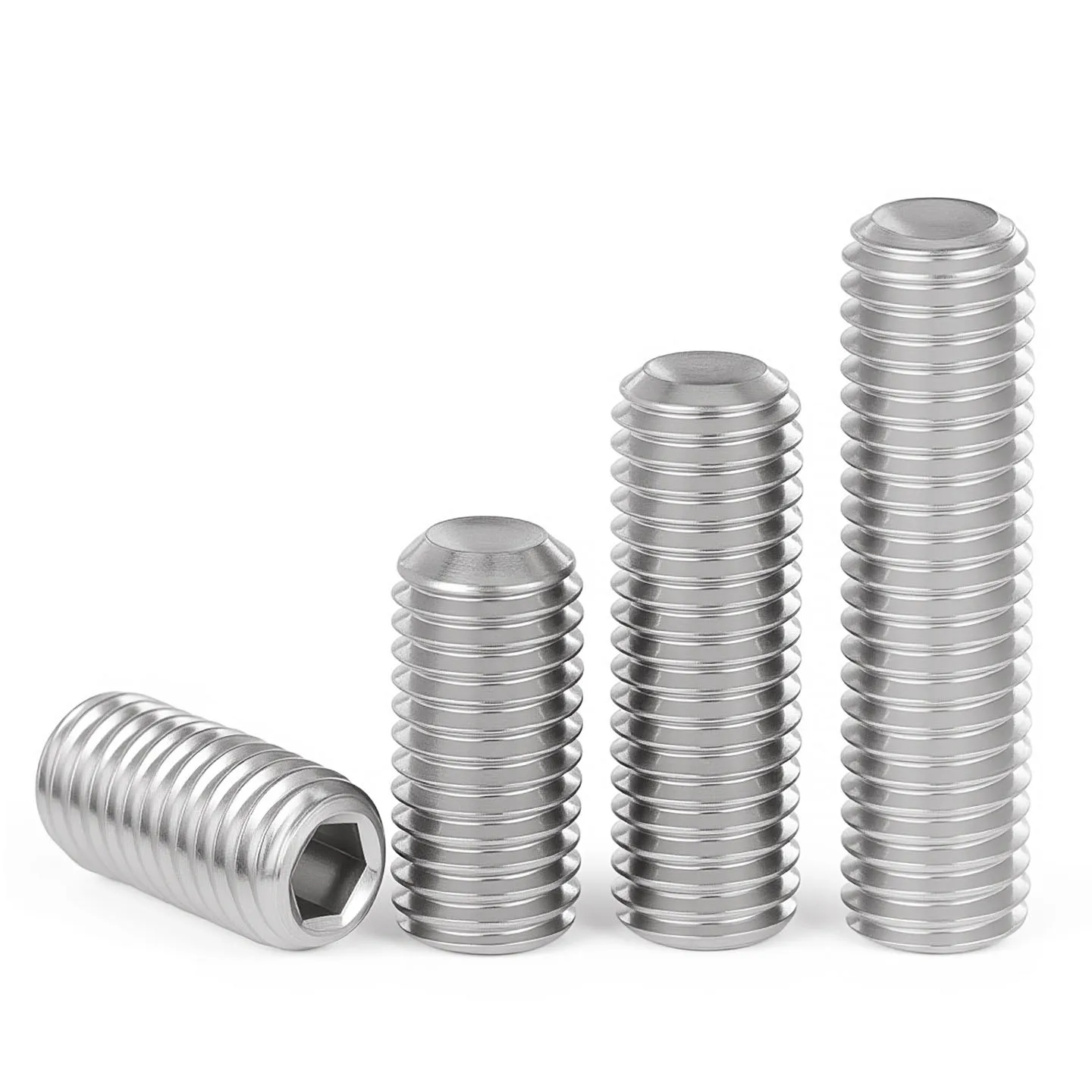 M1.6 M2 M3 M4 M5 M6 M8 M10 M12 M14 M16 304 Stainless Steel Hex Socket Set Screw Cup Point Headless Hexagon Socket Grub Screw