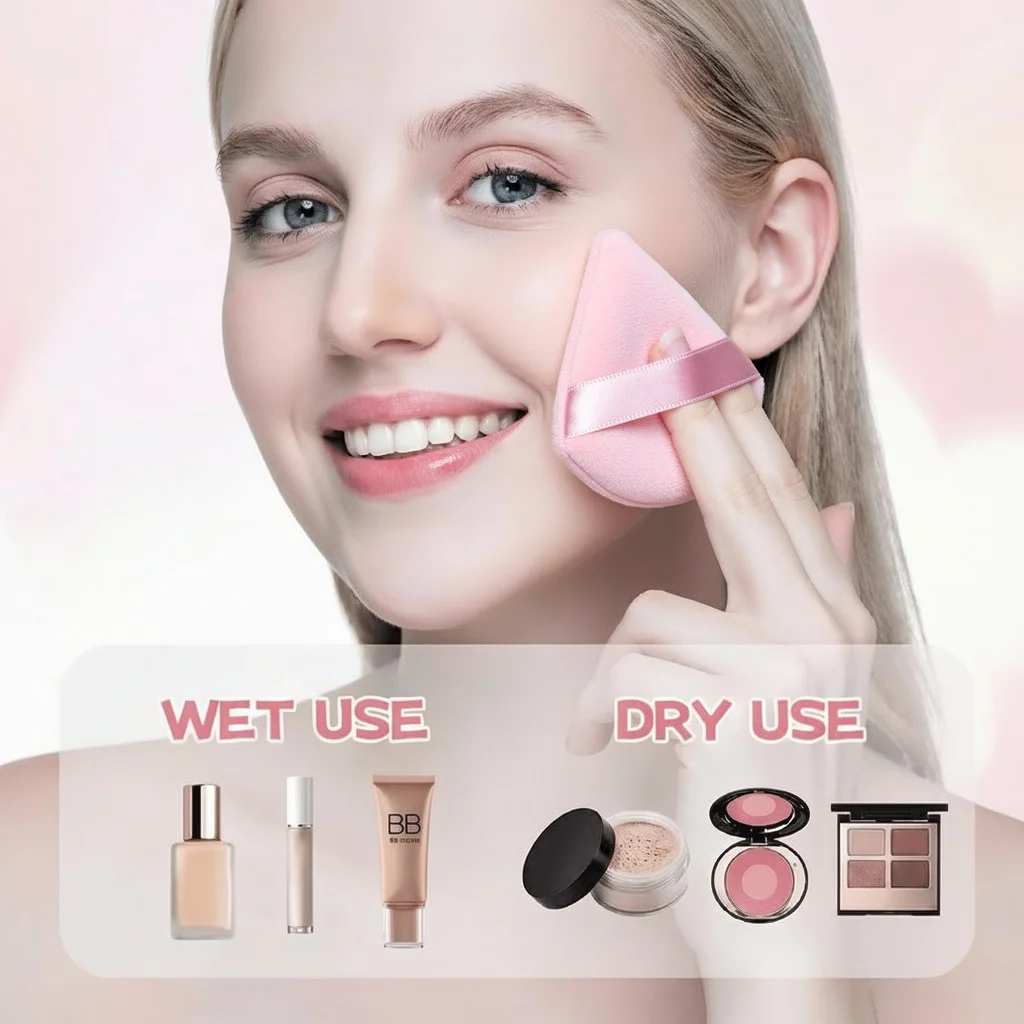 5 esponjas triangulares para polvos, esponjas para polvos secos y húmedos, herramienta de maquillaje de belleza triangular, esponjas para polvos triangulares.