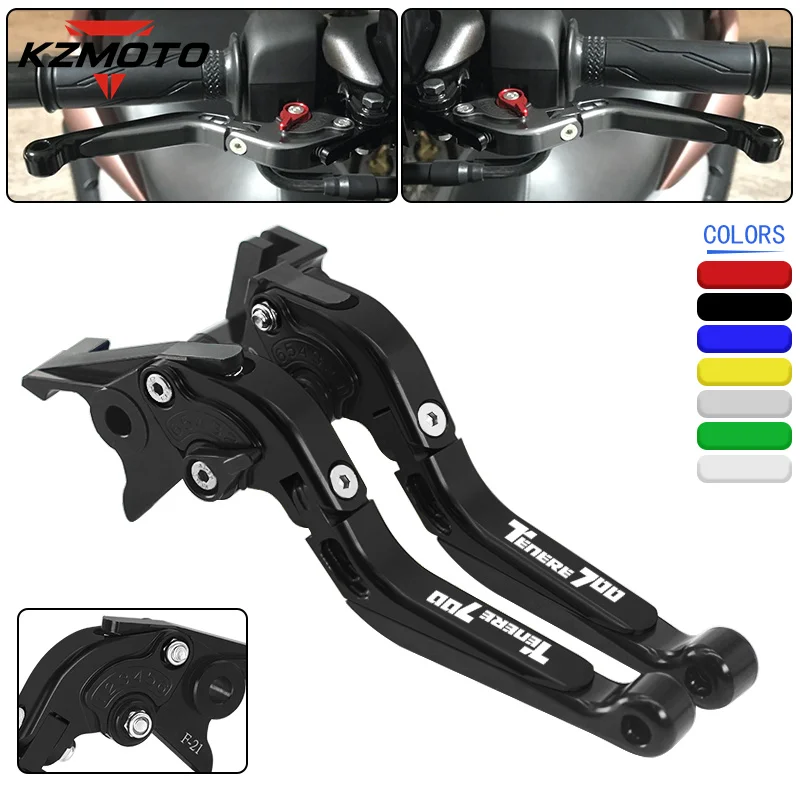 

NEW Motorcycle Adjustable CNC Folding Extendable Brake Clutch Levers Handle bar Grips For TENERE 700 XTZ700 Tenere700 tenere700