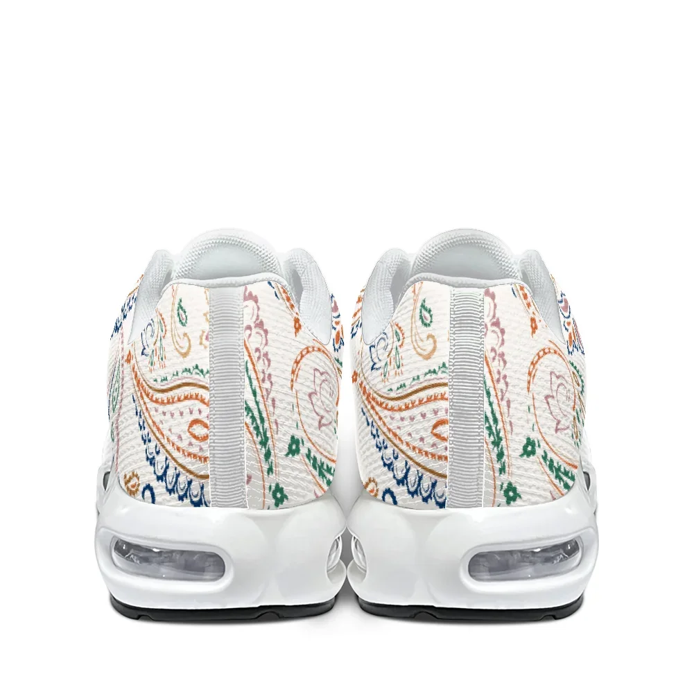 

White patterned printed casual air-cushioned shoes breathable mesh upper for man and women athletic shoes