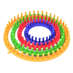 4 Sizes Round Knitter Looms DIY Tool Kit Plastic Round Circle Creative Hat Sweater Wool Weaving Tool Kit DIY Lazy Knitting Tools