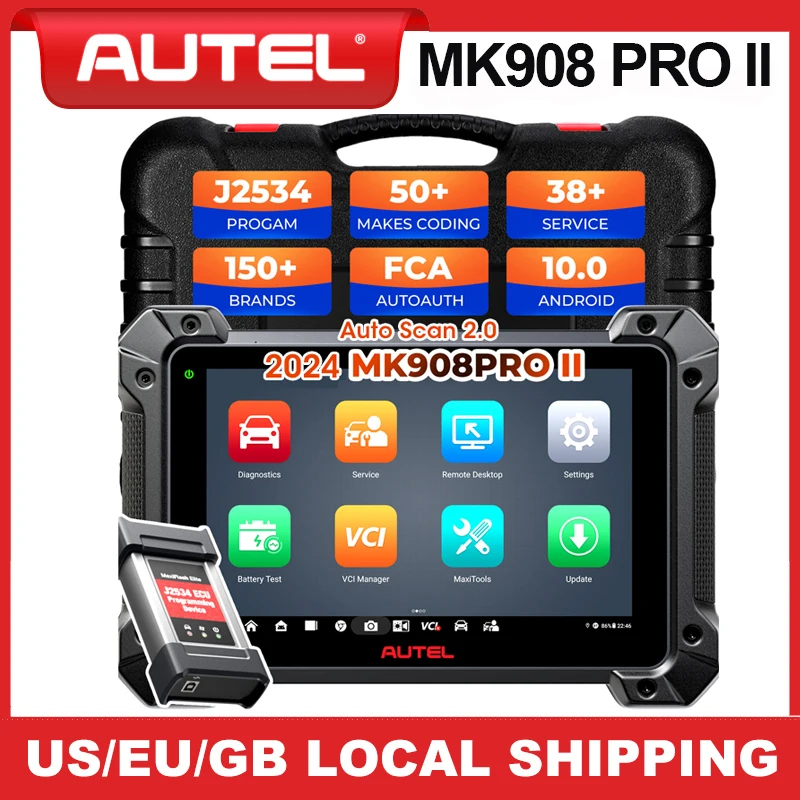 Autel MaxiCOM MK908 PRO II Automotive Diagnostic Tools J2534 ECU Programming Coding Upgraded Version of Autel MK908PRO