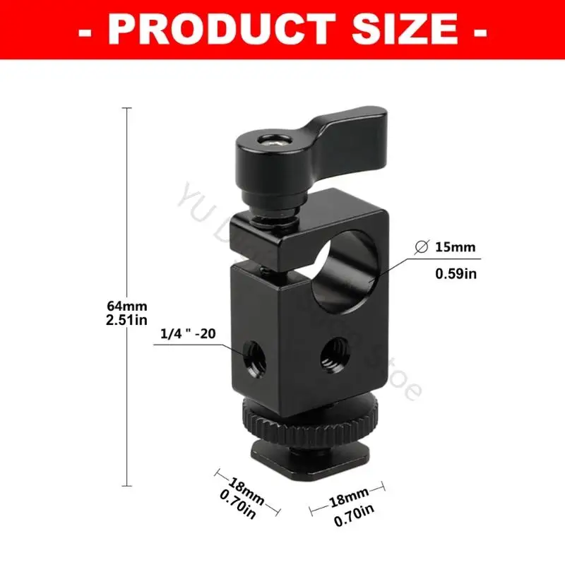 96BA Aluminium-Einloch-Rohrschelle, Standard-15-mm-Einzelstangenklemme mit 1/4 Zoll-20 – Detail 6