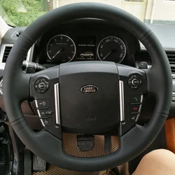 Customize Microfiber Leather Car Steering Wheel Cover For Land Rover Discovery 3 4 Freelander 2 Range Rover Sport Edition