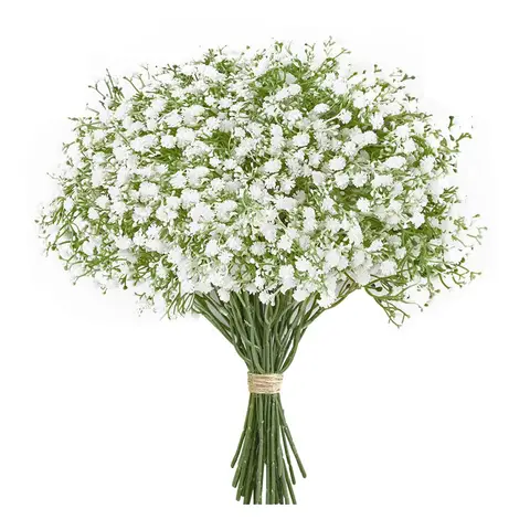 10pcs 인공 아기 호흡 꽃 가짜 Gypsophila 꽃다발 웨딩 파티 홈 인테리어 신부의 꽃다발 DIY 액세서리
