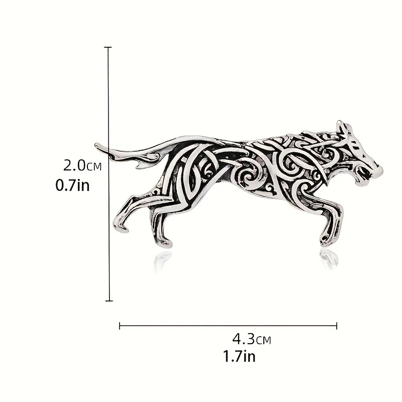 1PC Retro Wolf Brooch, Suit Coat Accessories, Animals Pin For Men