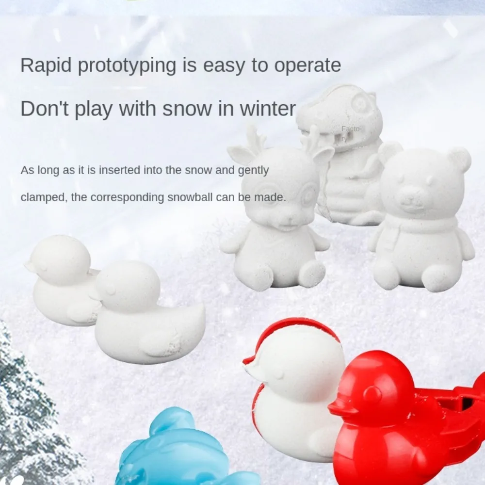 Schnee form Schneeball hersteller Winter Cartoon Schnee form Zange Dinosaurier Ente Form Schnee Spielzeug Schnee Sand Clip Schimmel Kind Schneeball schlacht