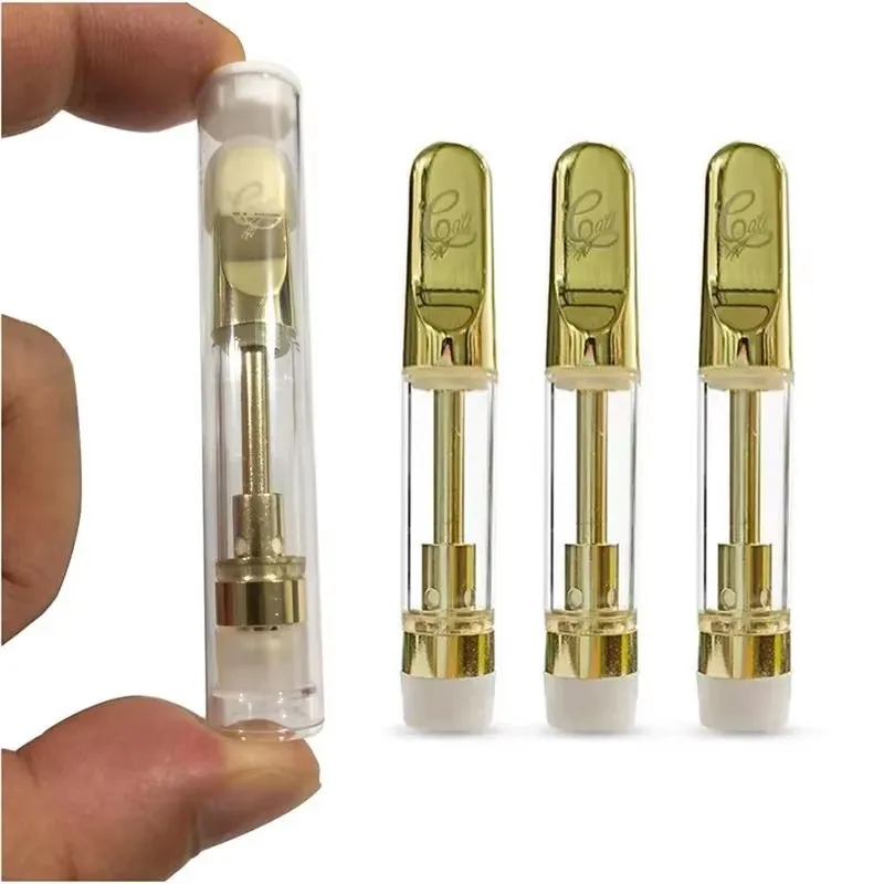 

50 шт. золотые картриджи Caliplus Vape, тележки 0,8 мл, 1 мл, 510, керамический картридж с катушкой, штангенциркуль, пустой толстый масляный резервуар для ручки Vape