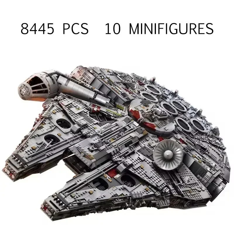 In stock 8445 PCS Falcon Ship Building Blocks Bricks Toys Compatible 75192 05132 Christmas Birthday Gifts