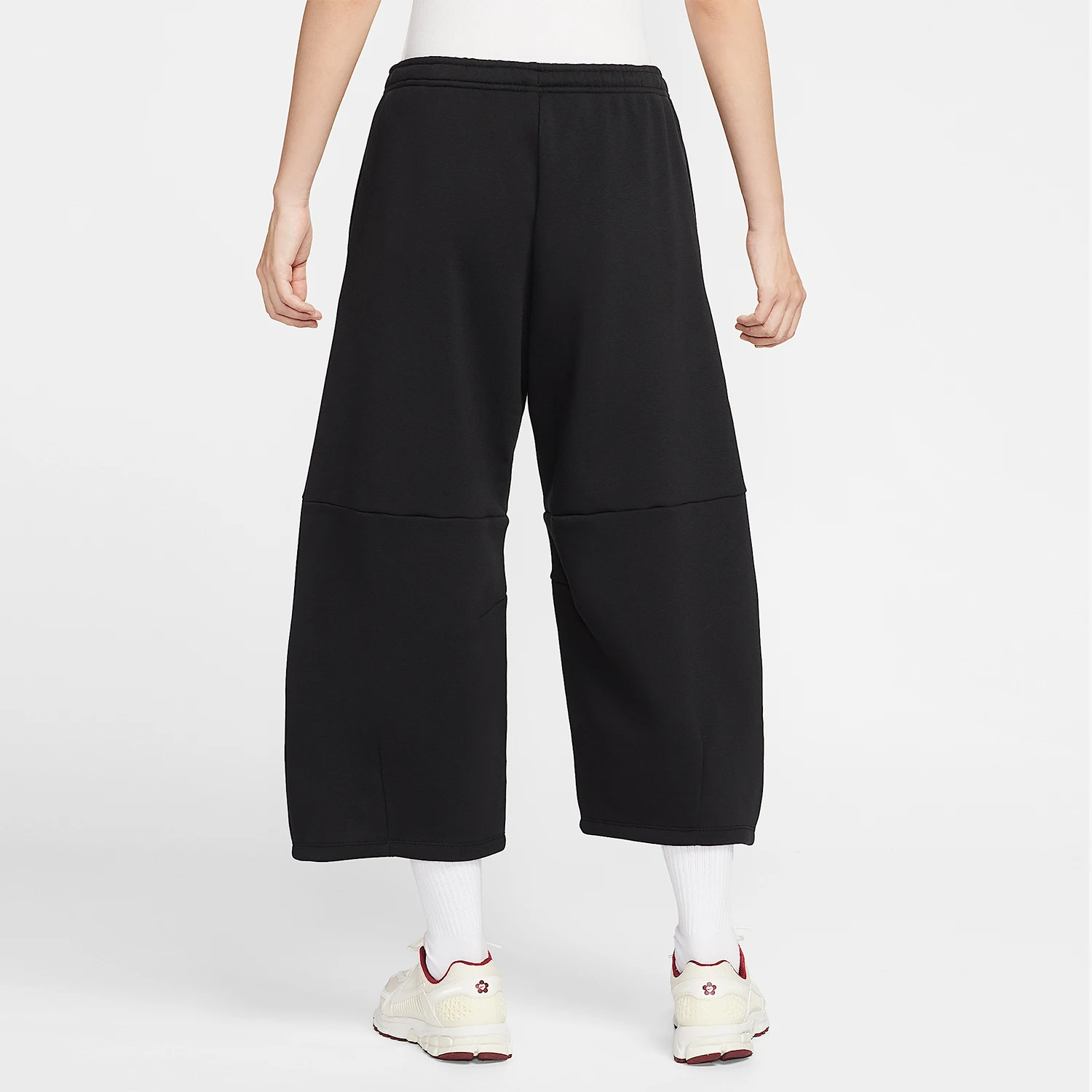 Nike genuine Sportswear women's loose and plush mid waist cropped pants IM7475-010