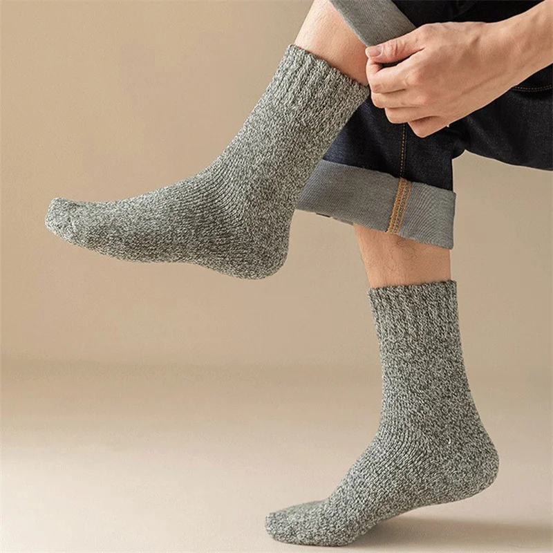 Männer super dicke feste Socke gestreifte Woll socken gegen kalten Schnee Winter warme Socke