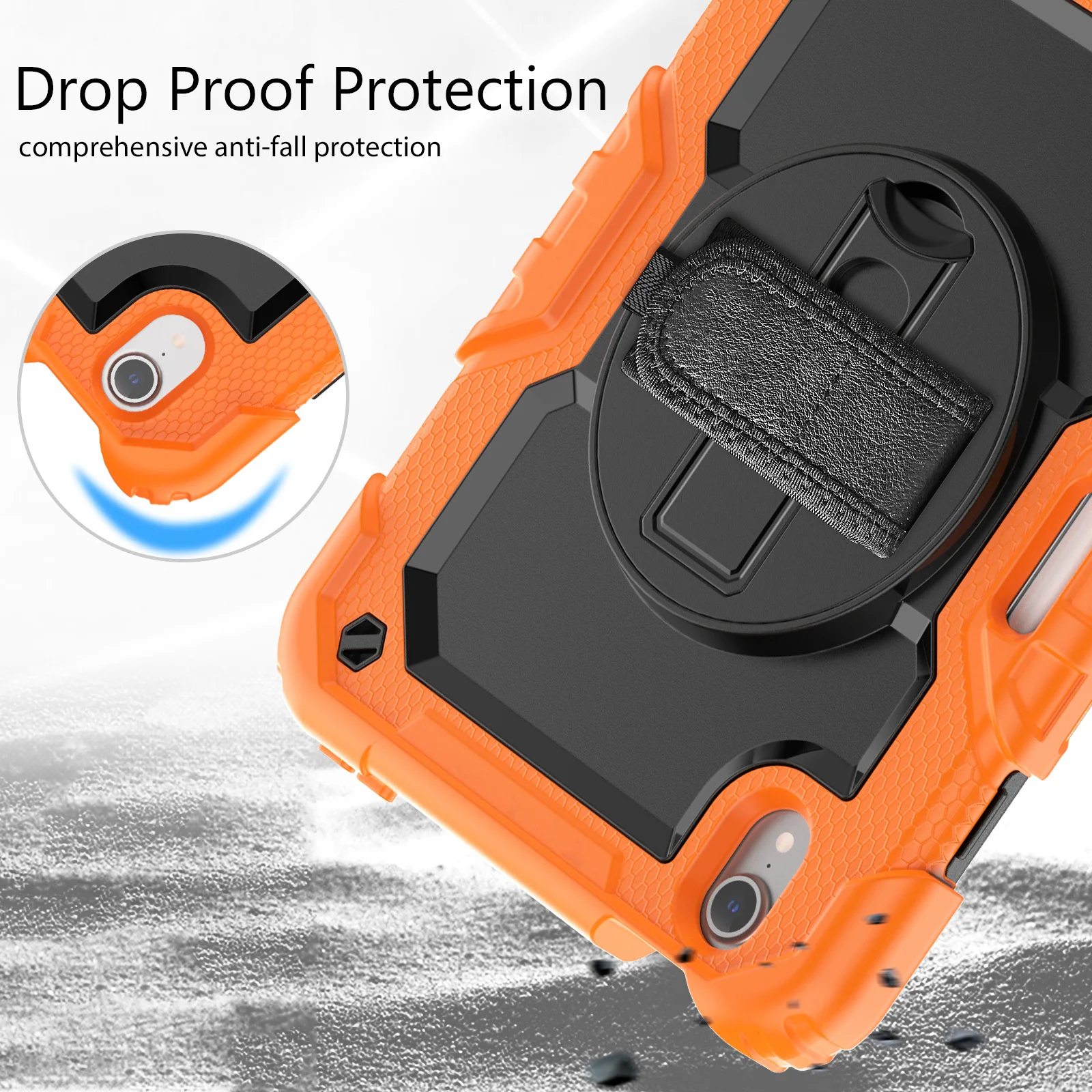 For iPad 10.2 2021 9th Generation Case mini 6 5 Air4 Pro12.9 9.7 2018 6th Heavy Duty Rugged Cover+Kickstand Hand Shoulder Strap