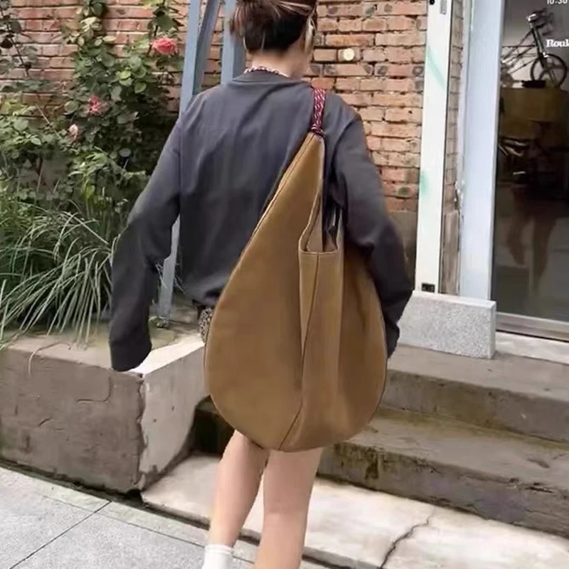 Schlanke Faux Wildleder Overs ize Hobos Taschen für Frauen Luxus Designer Handtasche Geldbörsen 2024 neu in großen Kapazität Seil riemen weiche Schulter