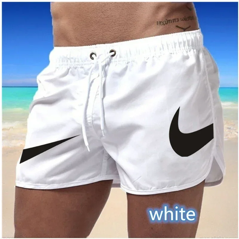 2024 Summer Men\'s Beach Shorts Fitness Sports Surfing Single Color Shorts Casual Fashion Men\'s Beach Shorts