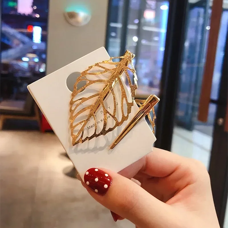 Fashion Geometric Hair Clip Retro Hairpin For Women Girls Simple Side Clip Diamond Bangclip Metal Edge Headwear Hair Accessories