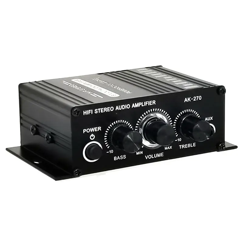 

A75Q-AK-270 AK270 12В Мини HIFI усилитель мощности для дома и автомобиля, 2-канальный усилитель с входами USB/SD/AUX