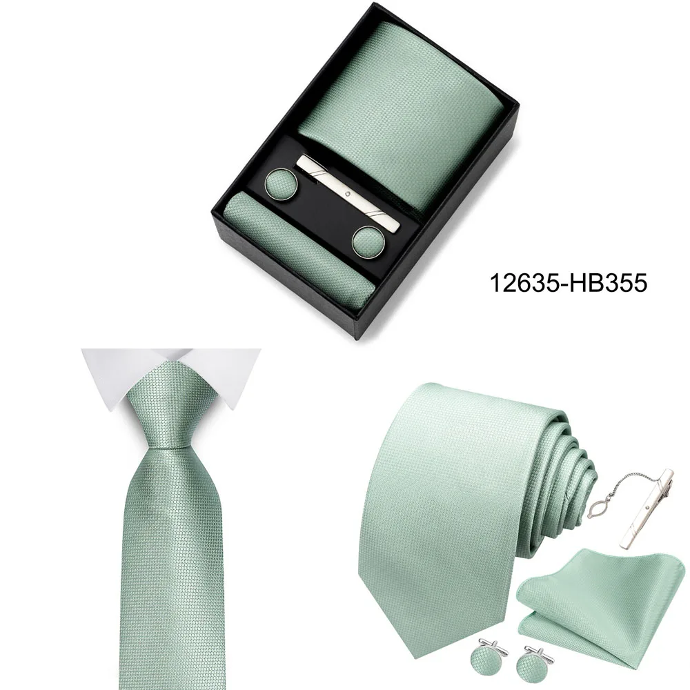 Heißer Verkauf Urlaub Geschenk Box Für Männer 8 cm Krawatte Taschentuch Manschettenknopf Clip Set Blau Druck Hochzeit Geschenk Fit Business – Detail 19