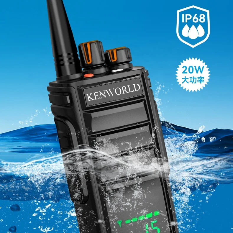 KENWORLD KP-718F جهاز اتصال لاسلكي UHF 350Mhz طويل المدى 10KM محمول مقاوم للماء FM VHF اتجاهين راديو 15W DE Comunicacion