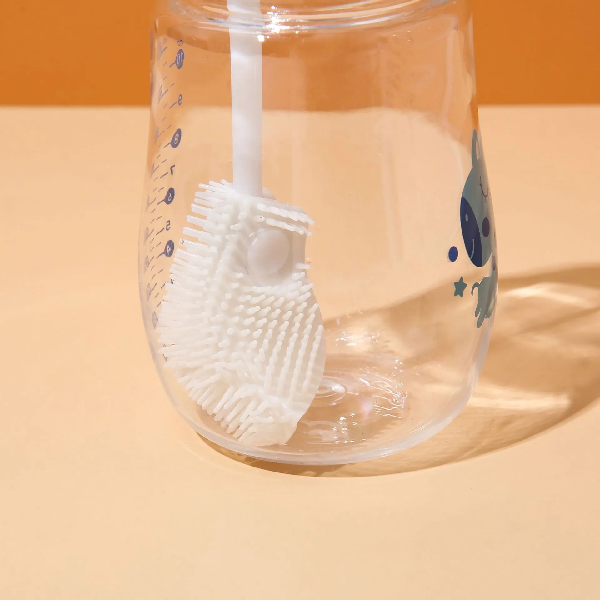 Foldable Silicone Bottle Brush, 90° Bendable Cup Cleaner Brush, 360° No Dead Angle Cleaning Brush for Baby Bottles, Water Cups, Thermoses, Glass Mugs view 3