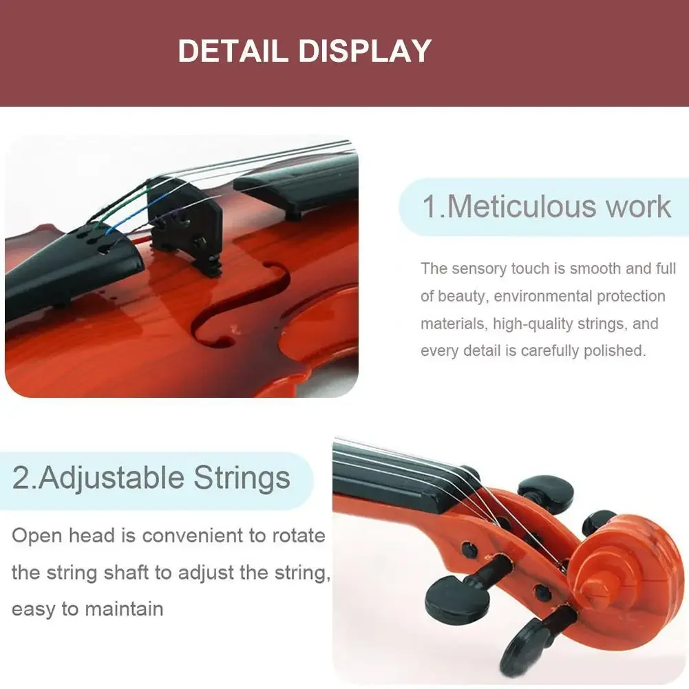 Acoustic Violin Toy Adjustable String Simulation Musical Instrument Practice Toy