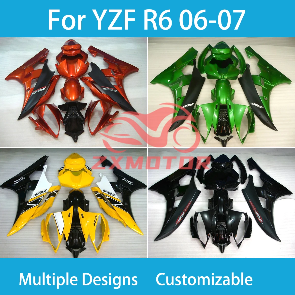 Fairings for Yamaha YZF R6 2006 2007 Motorcycle Fairing Kit ABS Injection Bodywork Complete Parts R 6 06 07