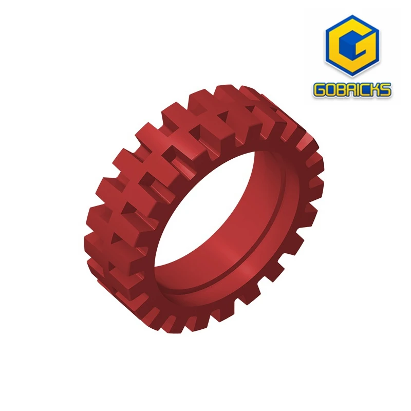 Gobricks GDS-1161  Tire 23mm D. x 7mm Offset Tread - Band Around Center of Tread compatible with lego 61254 Assembles Blocks