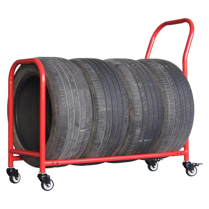 

Tire rack with wheels Car tire display stand Repair shop workshop Mobile tires