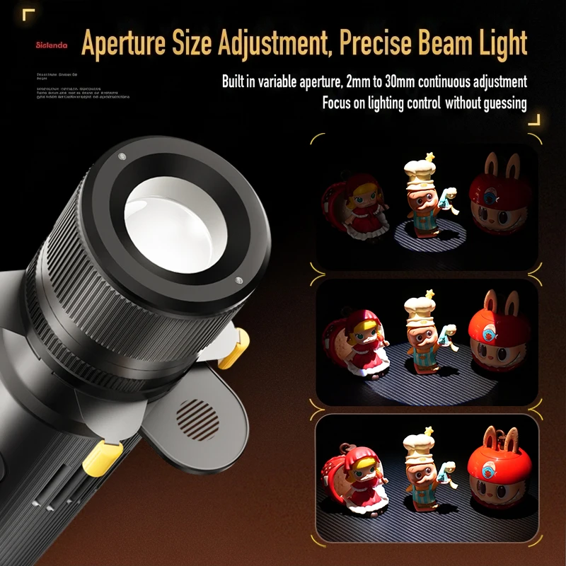 Sidande 25W Bi-Color COB Gobo Projector Light Z25MAX 2000K-9900K Adjustable Aperture 2-30mm Focusable Lens Photography Spotligh
