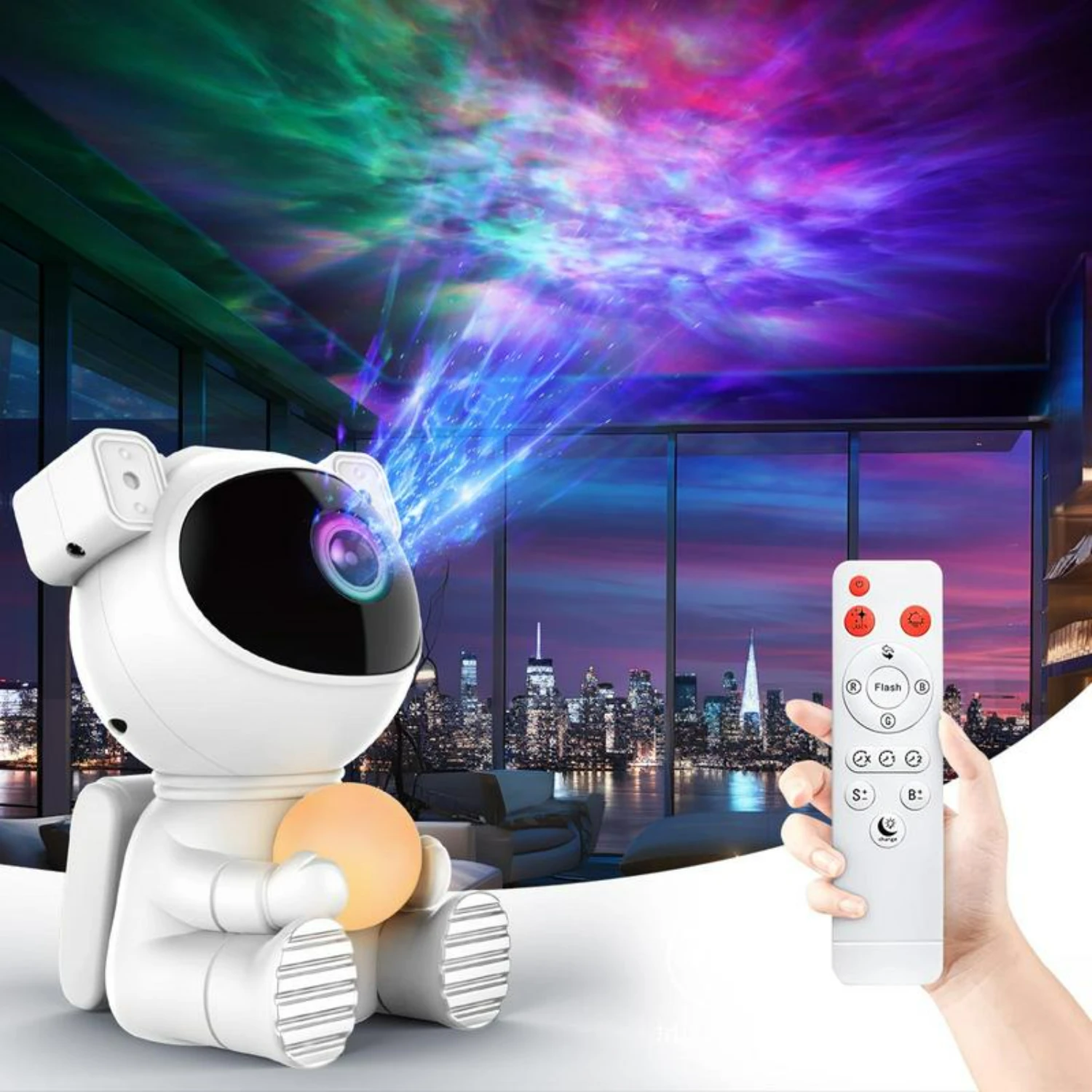 High-Quality Unique Portable Astronaut Design Star Projector Night Light LED Ambient Light Perfect for Bedroom Living Room Party