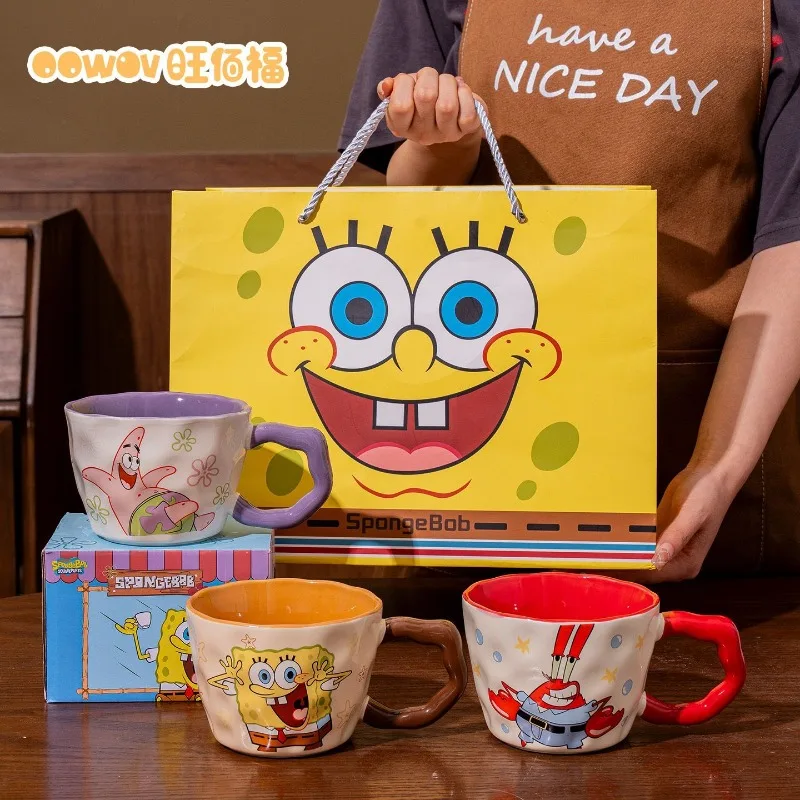 Neu Eingetroffen SpongeBob Cartoon Keramikbecher Niedlicher Hochwertiger Trinkbecher für Zuhause Kaffeetasse 520 Festivalgeschenk