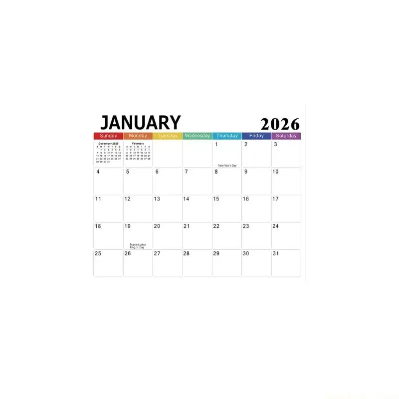 

Modern 2026 English Wall Hanging Calendar With Thick Tear Resistant Paper Perfect For Language Practice Home Decoration