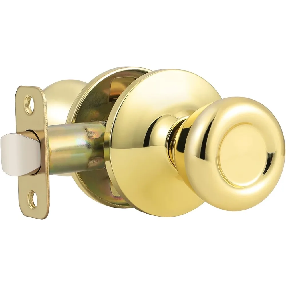 

1 упаковка дверных ручек для прохода, внутренняя полированная латунь, дверные ручки без ключа, дверная ручка для шкафа, ручка для прохода из тюльпана с замком