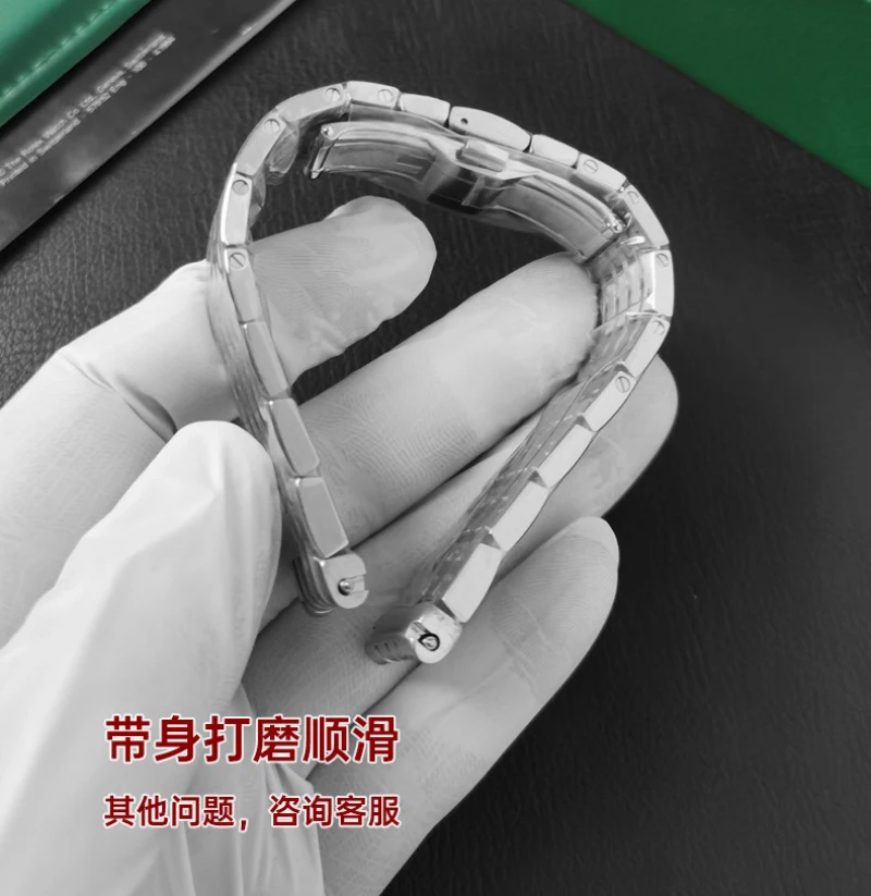 FUYIJIA Men Custom O-MEGA DE VILLE 431 Original Watchbands 20MM Curved Interface Stainless Steel Strap Butterfly Buckle Bracelet