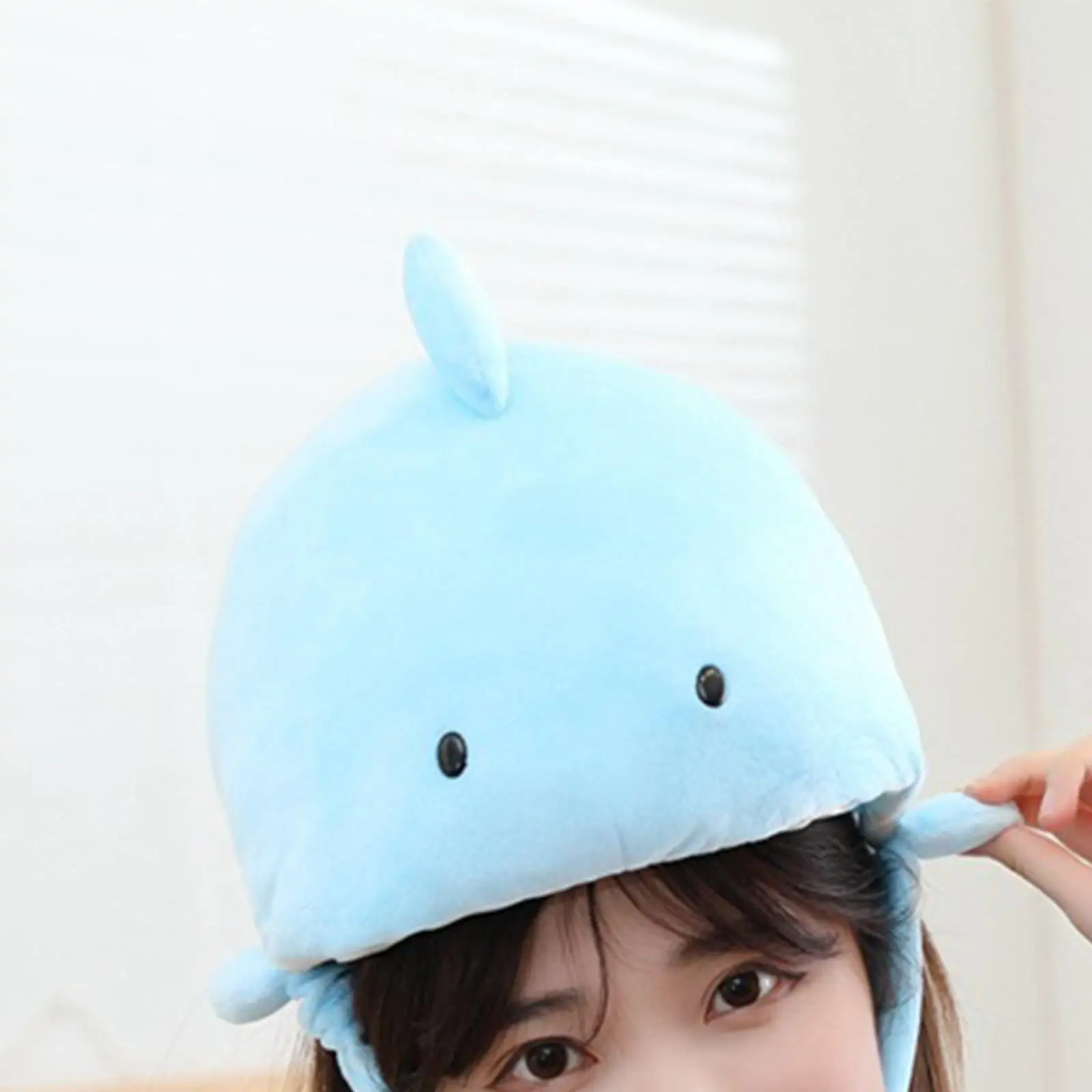 Cartoon Dolphin Headgear Hat Plush Funny for Cosplay Photography Props